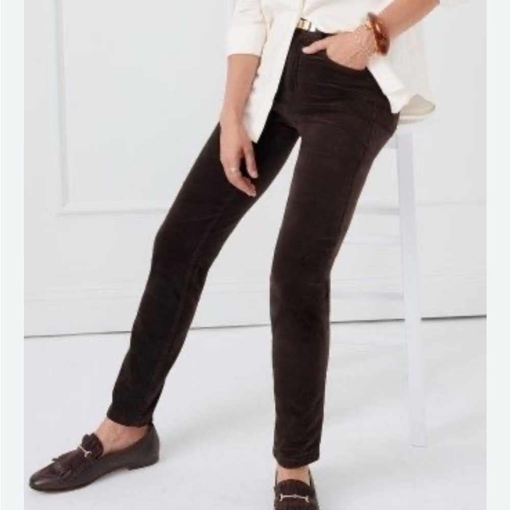 J McLaughlin size 8 Elegant velvet Brown Women's Pants stretchy trousers preppy